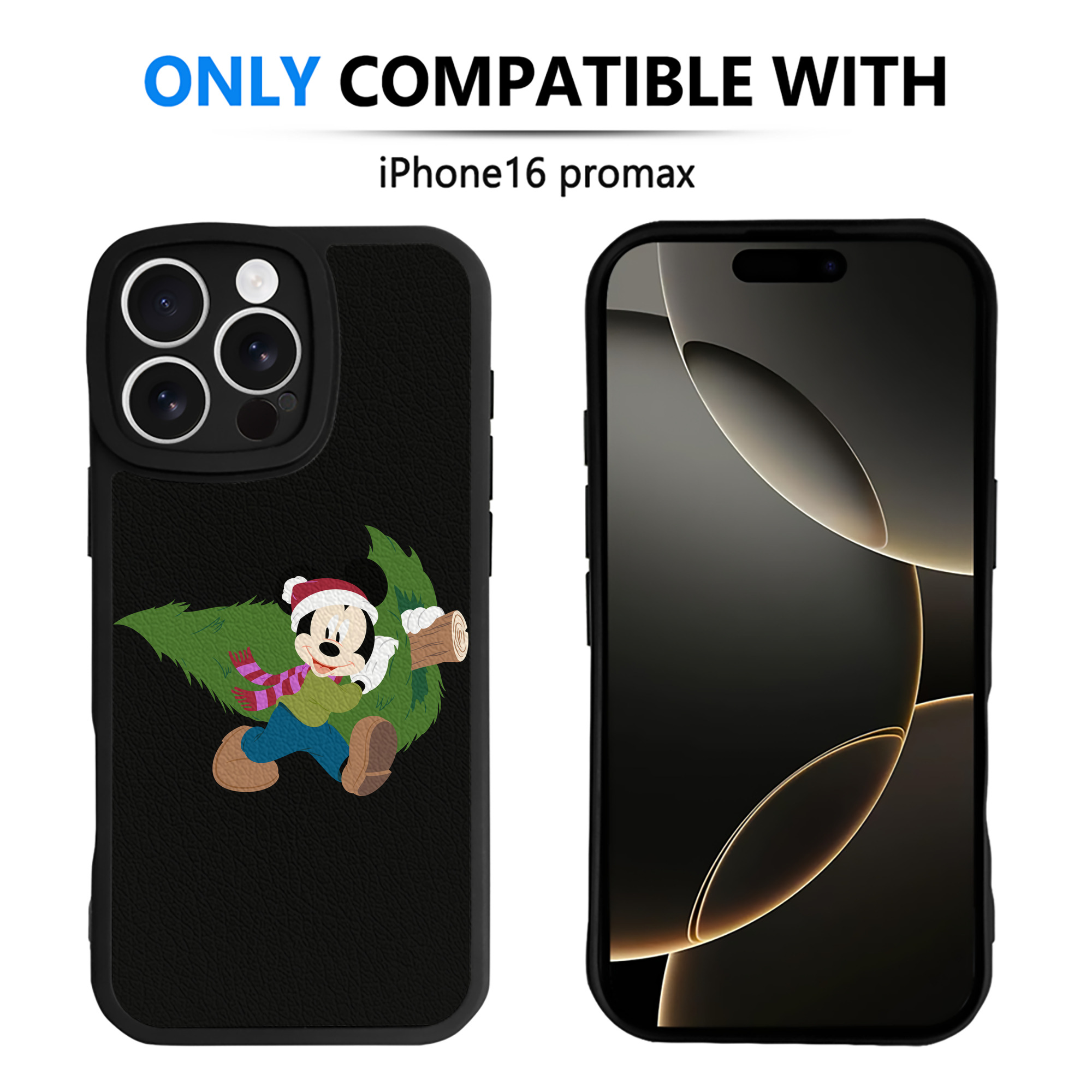 （画像用） ミッキーマウス Mickey Mouse 【iPhone 16シリーズ対応】シリコンスマホケース（レザー調） 材質：シリコン